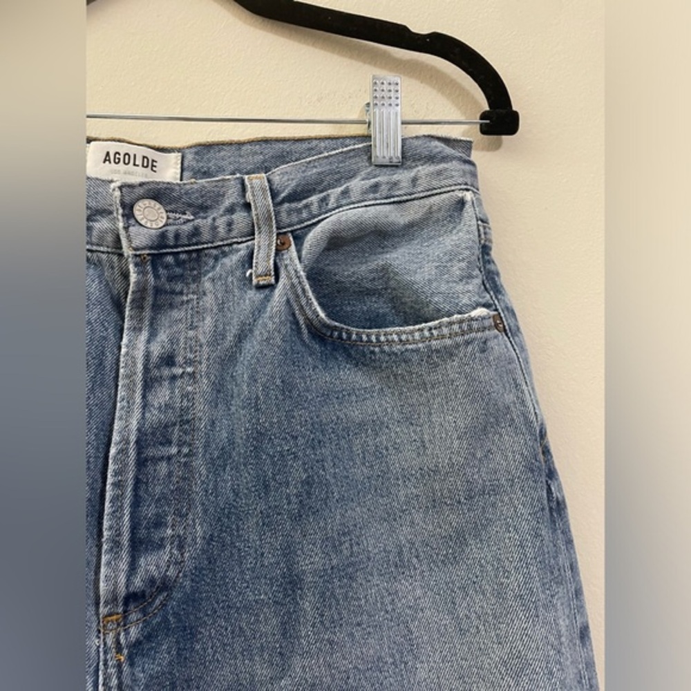Agolde Riley High‎ Rise Distressed Straight Leg Jeans - 28 - Picture 5 of 16